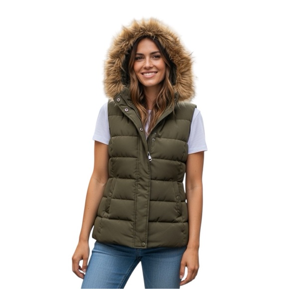 NWT- Women’s Quilted Vest w/Hood-Size L - - Picture 3 of 16
